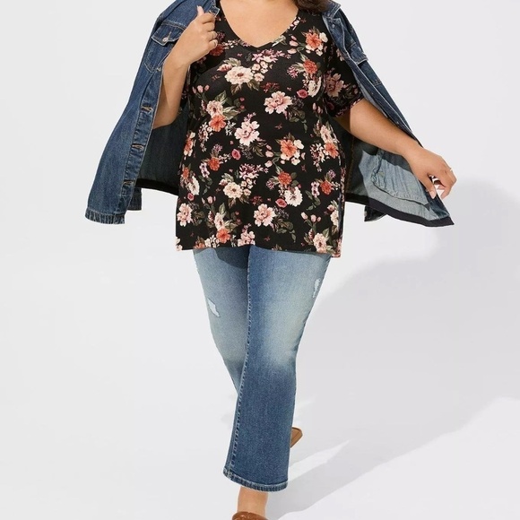 TORRID Women's Favorite V-Neck Super Soft Jersey Tunic Tee 2X NWT PLUS SIZE - Picture 5 of 6